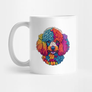 Cute Poodle Dog Colorful Vivid Face Mug